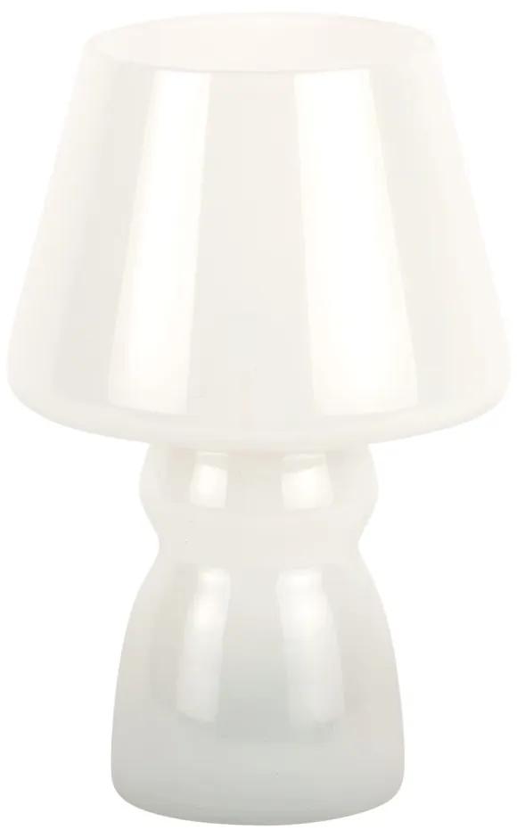 Бяла LED настолна лампа със стъклен абажур (височина 25,5 см) Classic - Leitmotiv