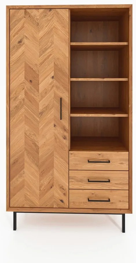 Гардероб от дъбова дървесина в естествен цвят 97x176 cm Abies - The Beds