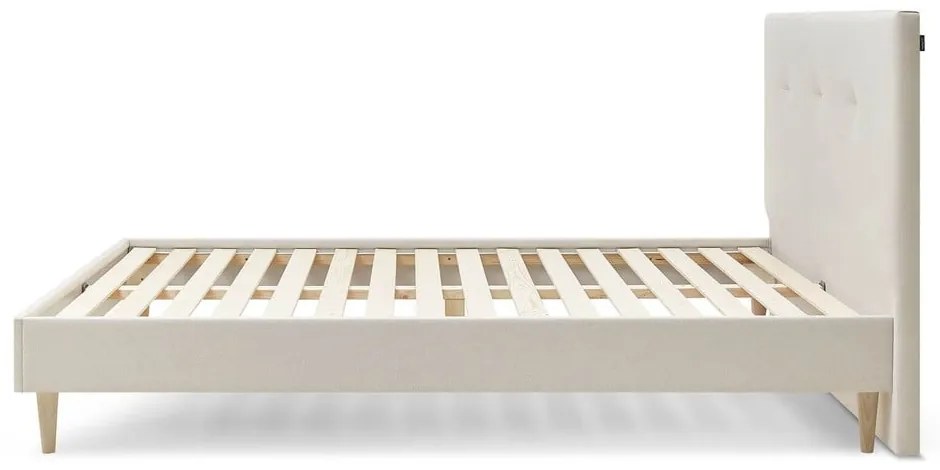 Бежово тапицирано двойно легло с решетка 160x200 cm Tory - Bobochic Paris