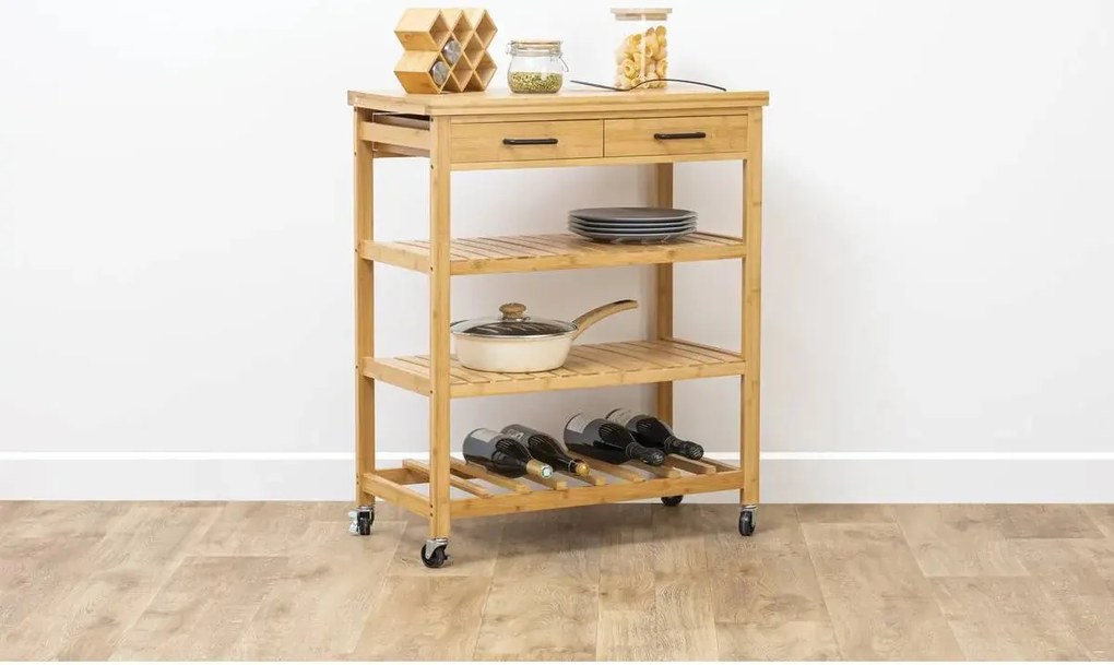 Кухненска количка 5five Linha, Голяма, Бамбук