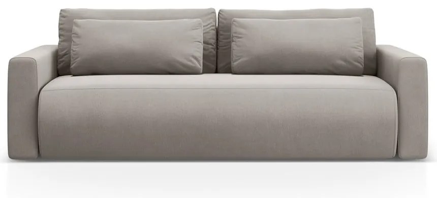 Светлосив кадифен разтегателен диван с място за съхранение 238 cm Belfast – Cosmopolitan Design