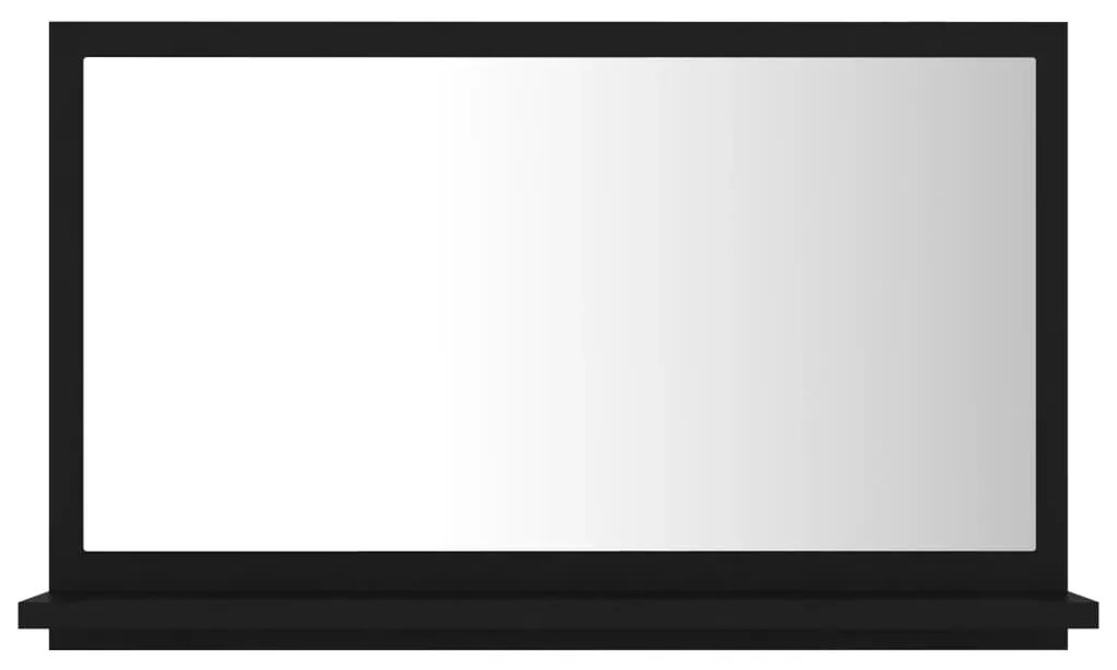 804563 vidaXL Огледало за баня, черно, 60x10,5x37 см, инженерно дърво