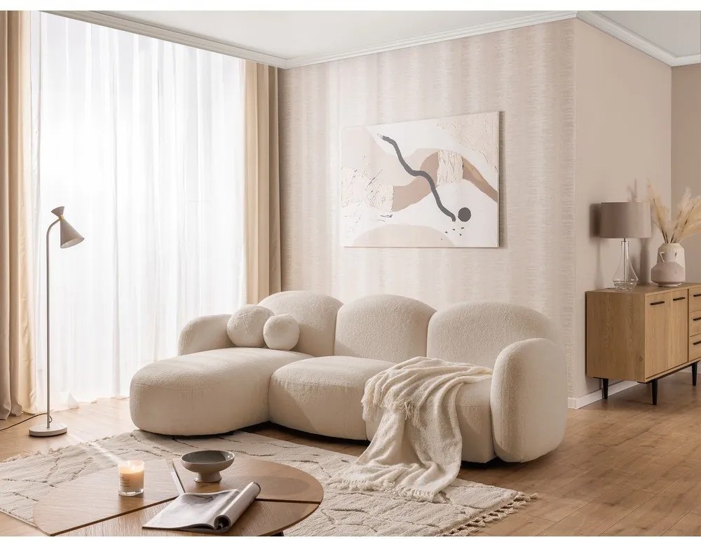 Светлокафяв ъглов диван от букле (ляв ъгъл) Orbit – Ropez