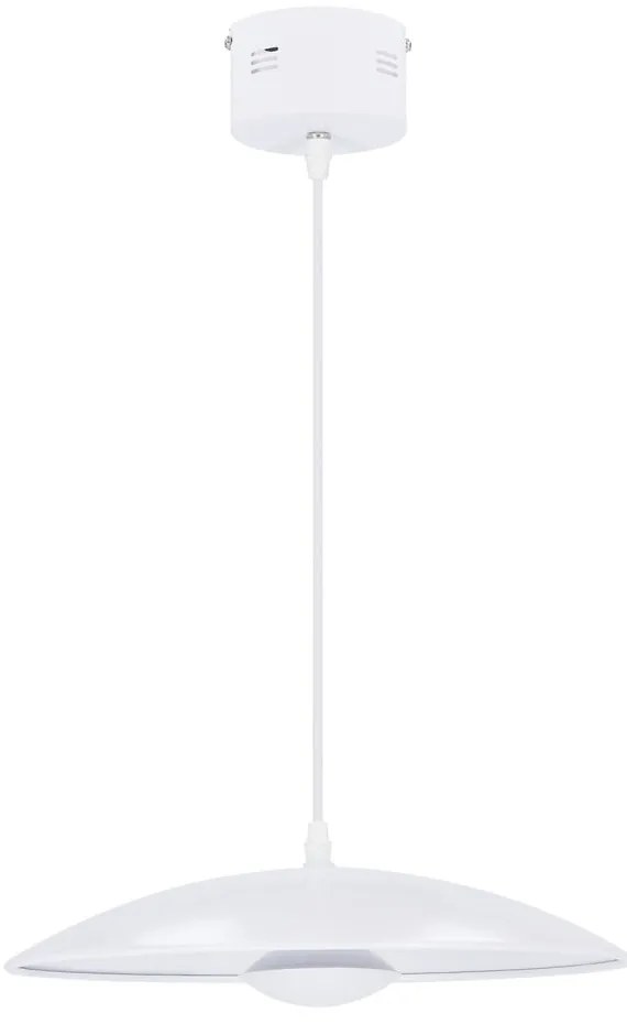 Бяло LED висящо осветително тяло с метален абажур Lund – Candellux Lighting