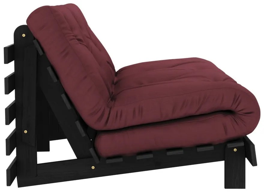 Разтегателен диван в цвят бордо 160 cm Roots Black Night – Karup Design