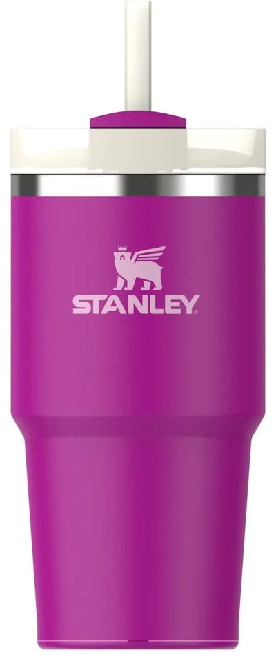 Розов термос със сламка от неръждаема стомана 600 ml Quencher H2.0 FlowState Tumbler Violet Blossom – Stanley