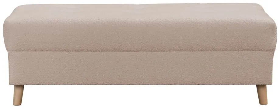 Бежова табуретка от плат bouclé Ariella - Ropez