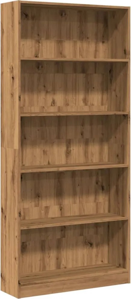 857861 vidaXL Библиотека, дъб артизан, 80x24x176 см, инженерно дърво