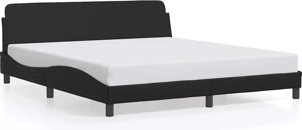 373238 vidaXL Рамка за легло Dover, черна, 180x200 см, изкуствена кожа