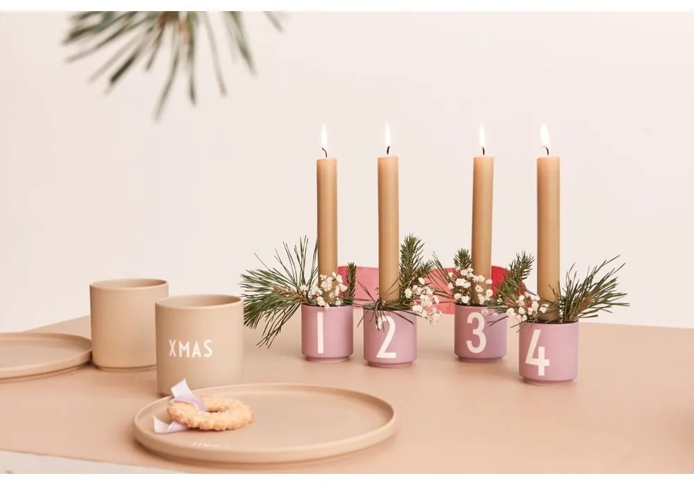 Порцеланови свещници в комплект от 4 бр. Mini - Design Letters