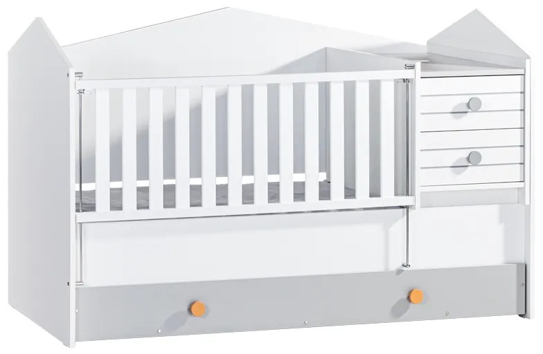 Бебешка кошара и детско легло 2в1 Sonata Bird House, 70 x 170 см, Чекмеджета