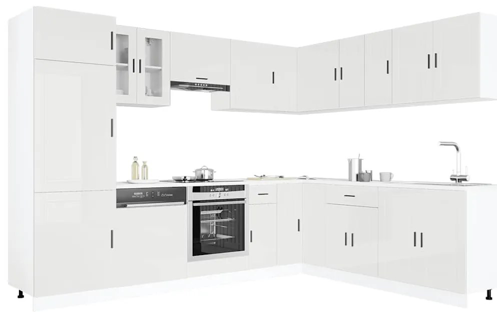 3314993 vidaXL Комплект кухненски шкафове от 14 части Porto, инженерно дърво