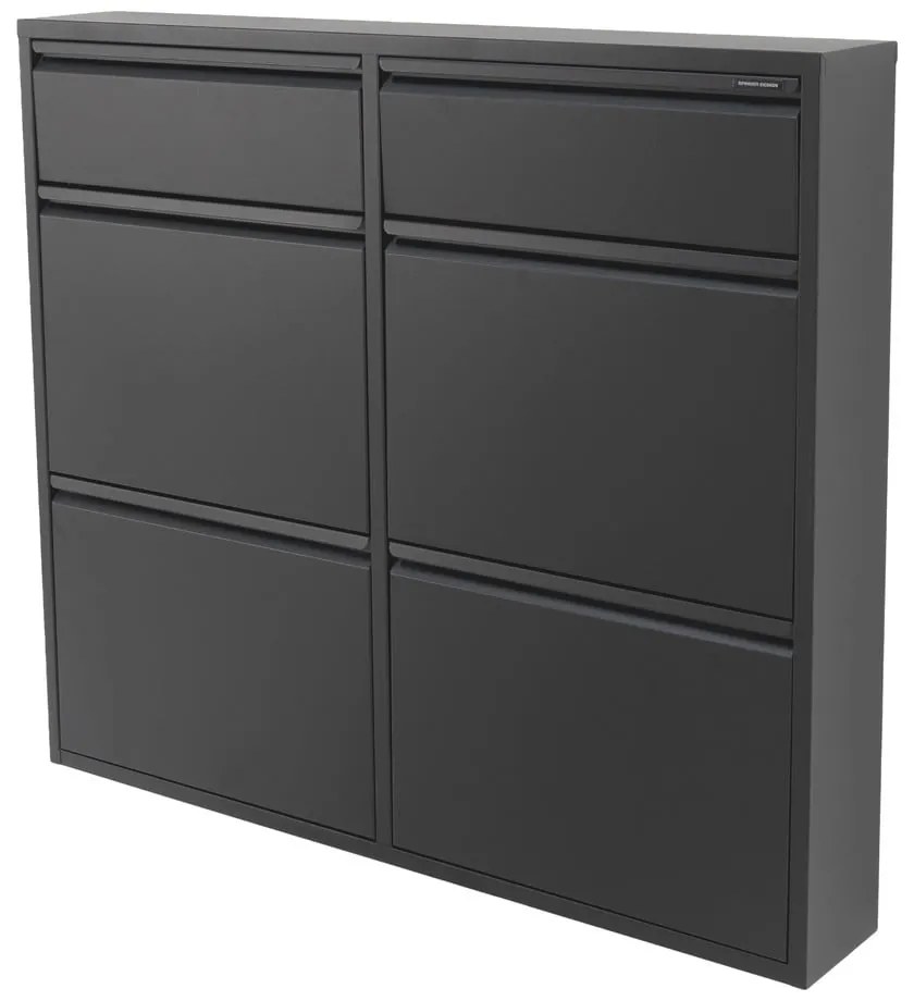 Черна метална накланяща се стойка за обувки 98x86x15 cm Billy – Spinder Design