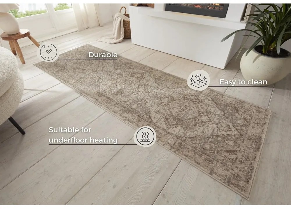 Бежово-кремава пътека 80x200 cm Terrain Designer Sand – Hanse Home