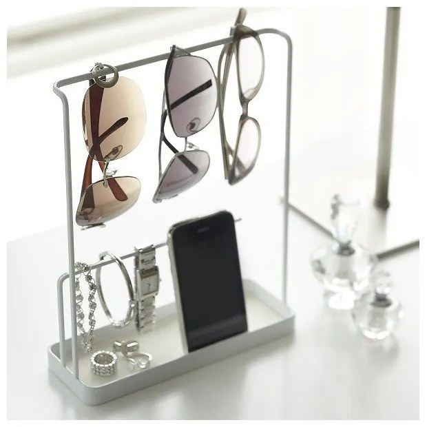 Бяла поставка за очила и бижута Tower - YAMAZAKI