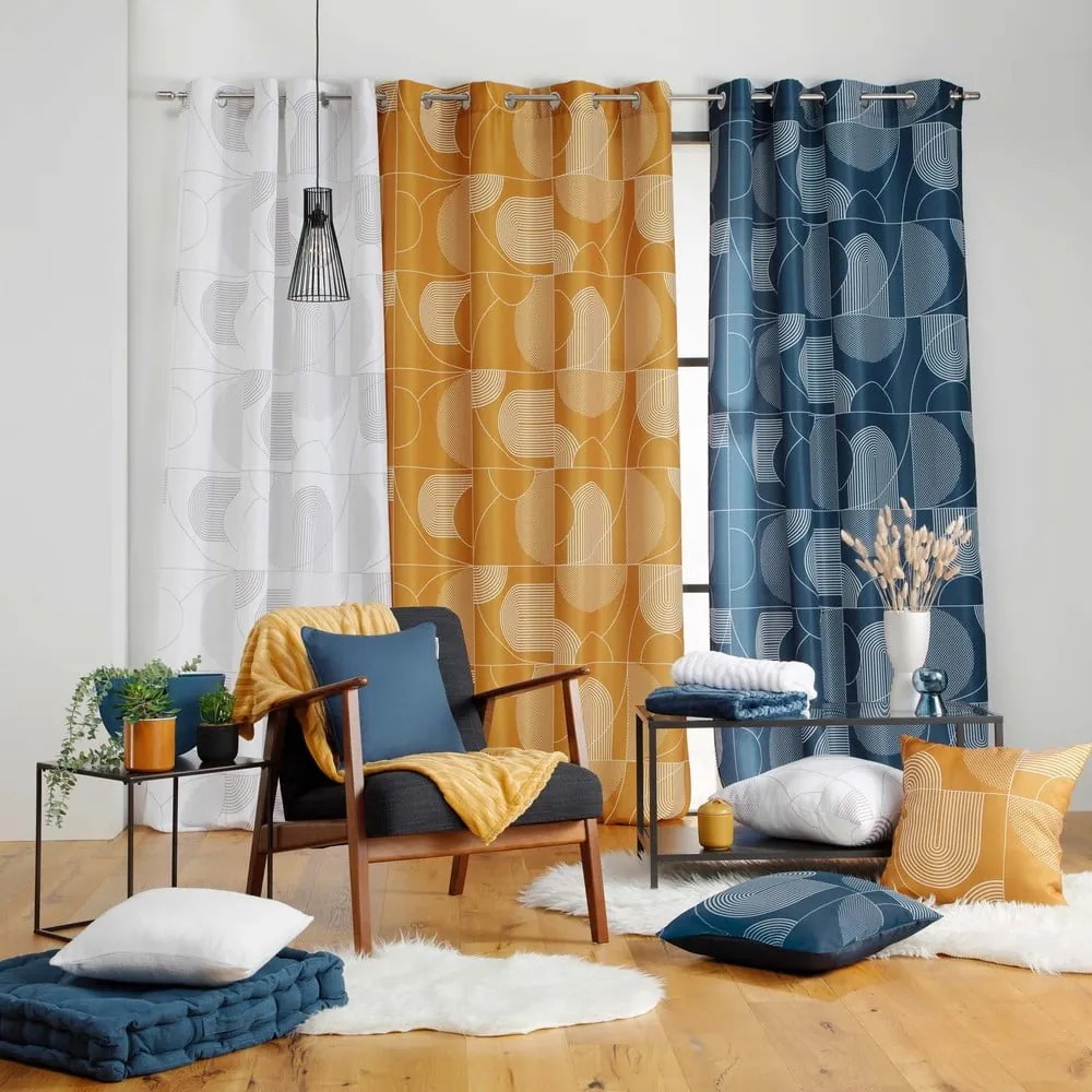 Тъмносиня завеса 140x280 cm Esquisse – douceur d'intérieur