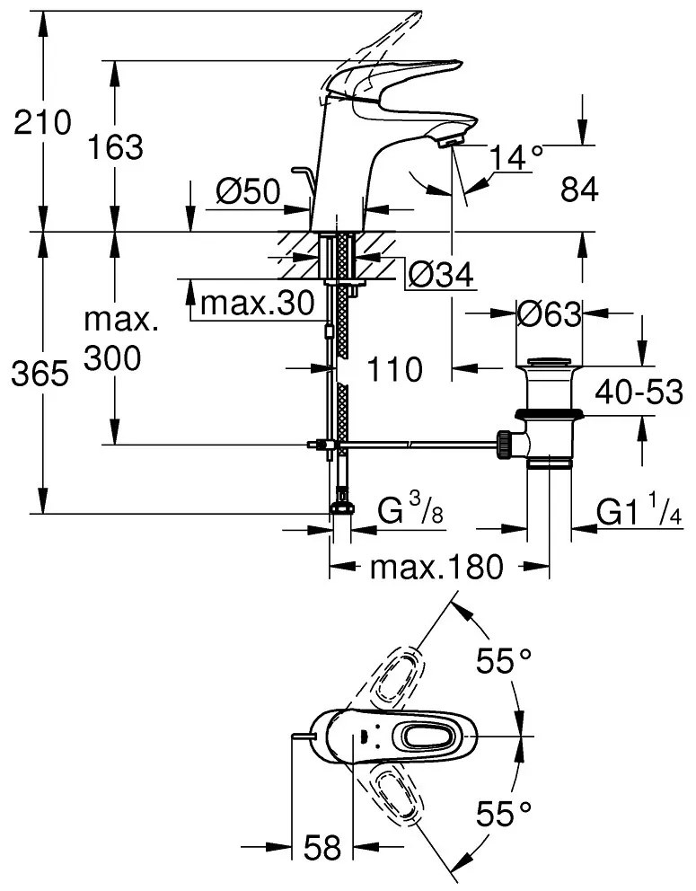 Смесител за кран Grohe Eurostyle New LS3 S-size
