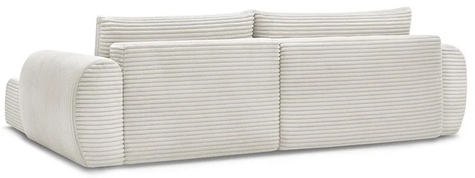 Кремав разтегателен ъглов диван от рипсено кадифе (десен ъгъл) Lucien – Bobochic Paris