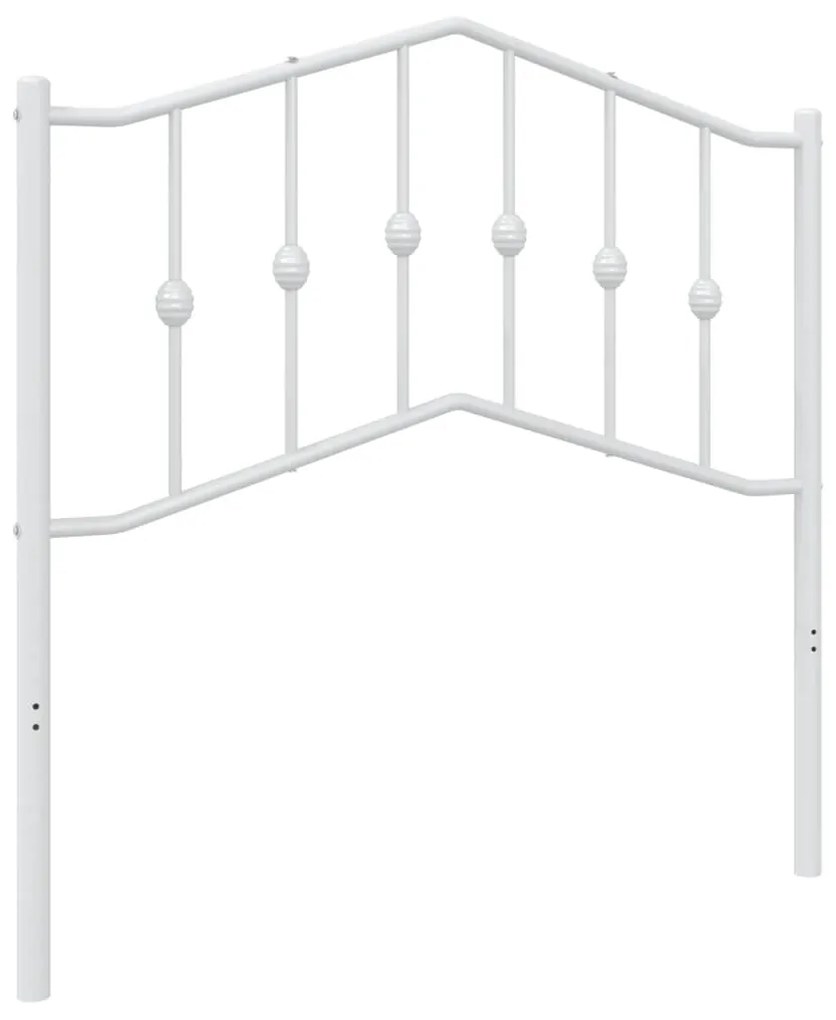373866 vidaXL Метална резервна табла за легло, бяла, 90 см