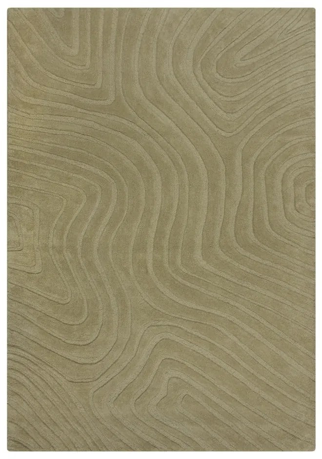Ръчно изработен вълнен килим в цвят каки 120x170 cm Mesmerise Sage – Flair Rugs