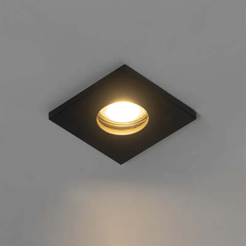 Комплект от 6 модерни вградени спота за баня черни - Doku