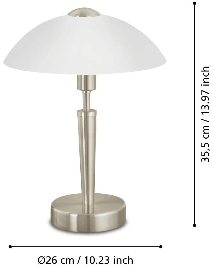 Сива затъмняваща се настолна лампа със стъклен абажур (височина 35 cm) SOLO 1 – EGLO