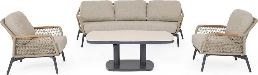 Светлокафяв метален градински стол Eulero – Bizzotto