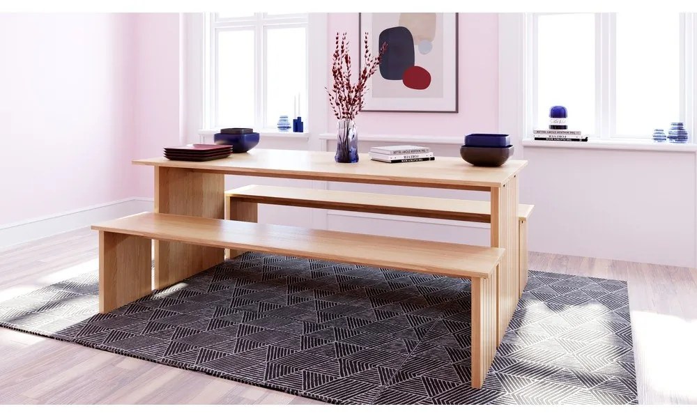 Маса за хранене с дъбов плот 90x160 cm Stripe - Woodman