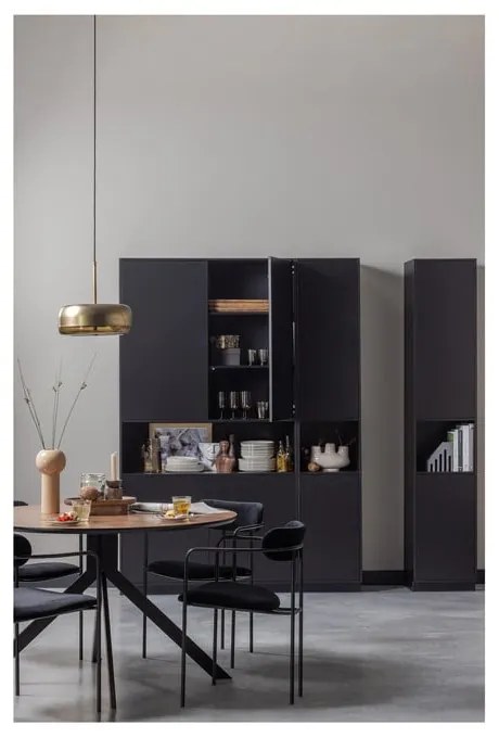 Черен модулен шкаф от борова дървесина 40x210 cm Finca - WOOOD