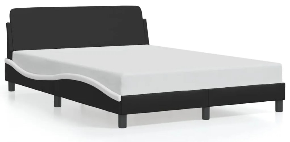373163 vidaXL Рамка за легло с табла, черно-бяла, 120x200 см, изкуствена кожа