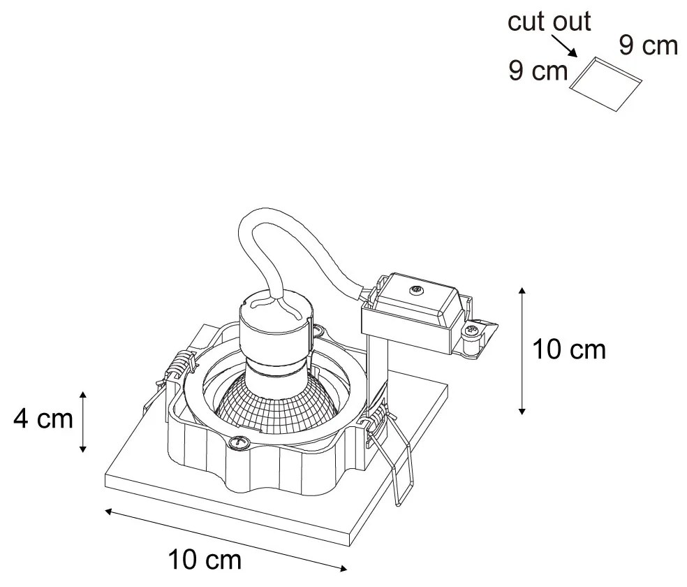 Комплект от 6 модерни вградени спот лампи в бежово с GU10 50мм въртящи се и накланящи се - Qure