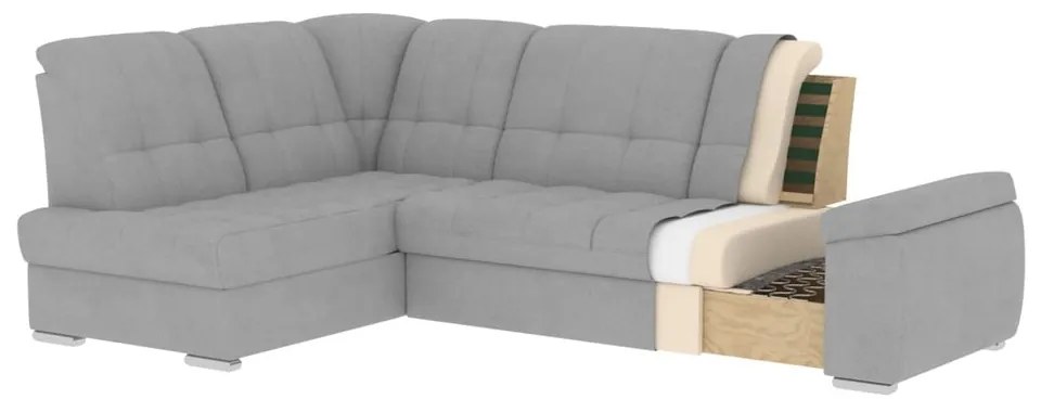 Черен разтегателен ъглов диван с място за съхранение (ляв ъгъл L форма) Sado – ELTAP