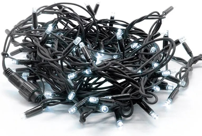 100 Коледа крушка LED с гумен кабел-Cool бял (10) парчета