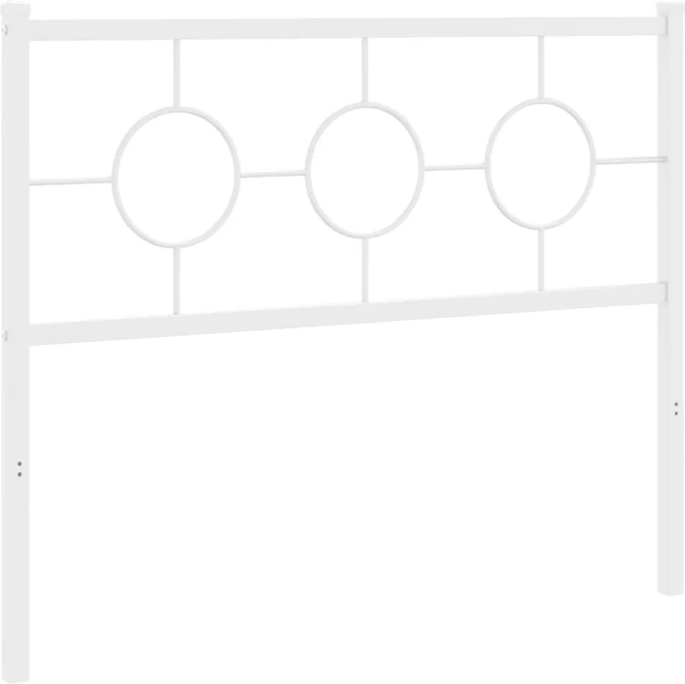 376305 vidaXL Метална резервна табла за легло, бяла, 107 см