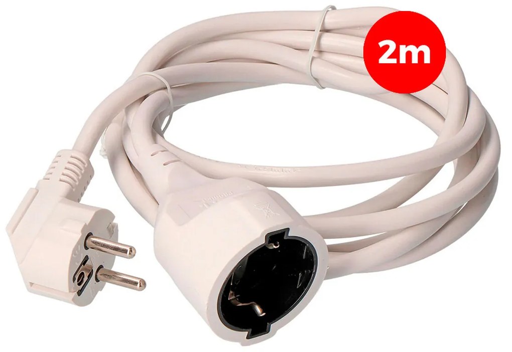 Удължител EDM 3 x 1,5 mm 2 m Бял