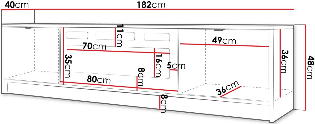 ТV шкаф Tireno 2D EF-Leuko