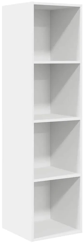 805489 vidaXL ТВ шкаф за стенен монтаж, бял, 37x37x142,5 см, инженерно дърво