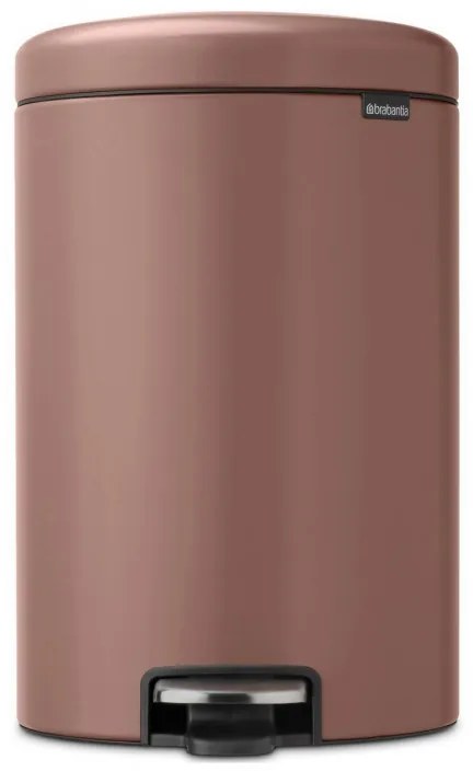 Кош за боклук с педал Brabantia NewIcon 1008849, 20 л, Плавно затваряне, Противоплъзгаща основа, Сатенено покритие, Кафяв