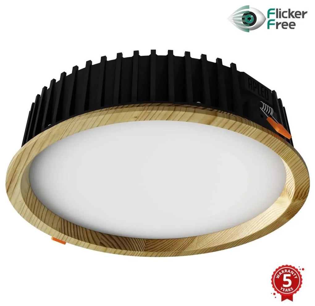 APLED-LED Лампа RONDO WOODLINE LED/18W/230V 3000K Ø 26 см бор масивнo дървo