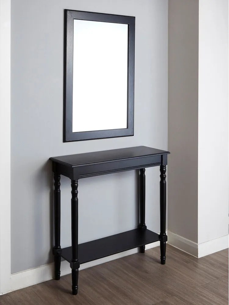Черна конзолна маса от масивен бор 30x80 cm Heritage – Premier Housewares