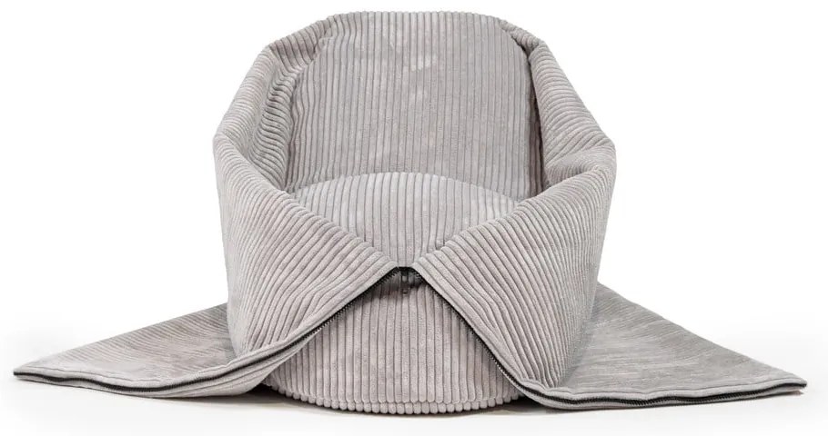 Тъмносив детски пуф от рипсено кадифе Cocoon 100 – SLOWDOWN