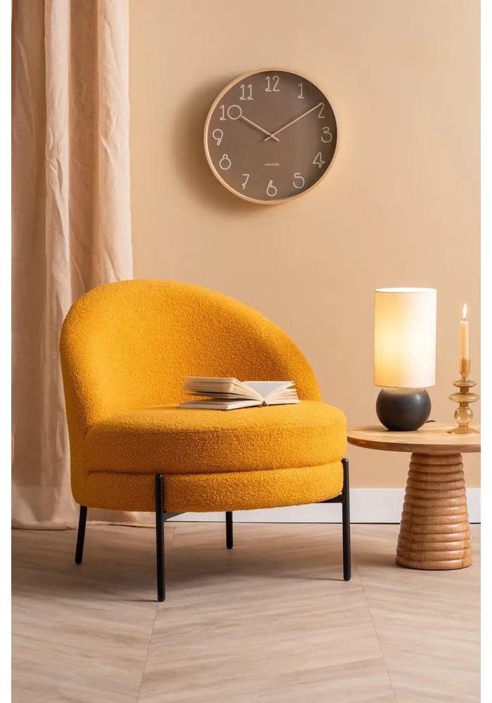 Кресло от плат букле в цвят жълта охра Noble – Leitmotiv