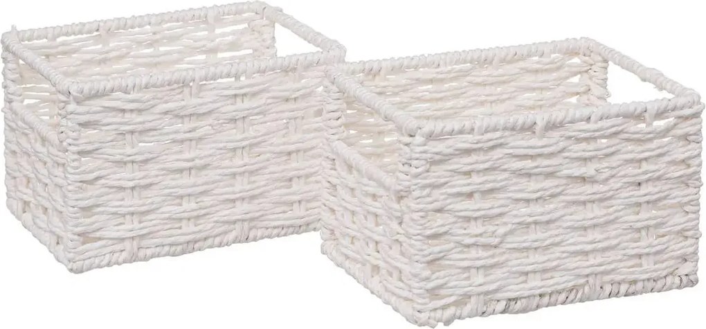 Комплект от 4 коша за съхранение 5five Costa, Хартия, Бели