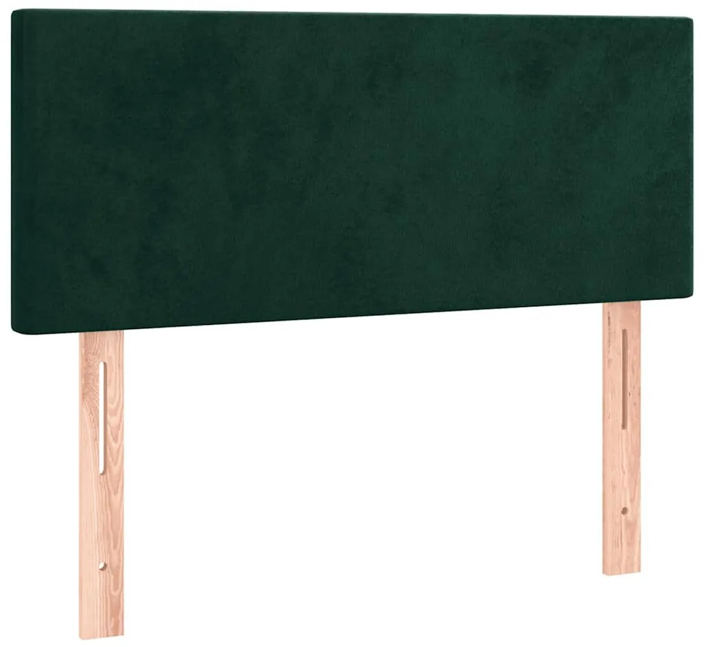 345741 vidaXL Горна табла за легло, тъмнозелена, 80x5x78/88 см, кадифе