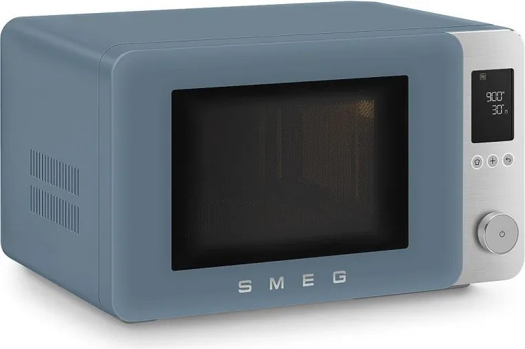 Комбинирана микровълнова фурна с горещ въздух SMEG Collezione MOC02SBMEU, 900W, 27 л, 25 програми, Плавно затваряне, Индивидуални настройки, Син