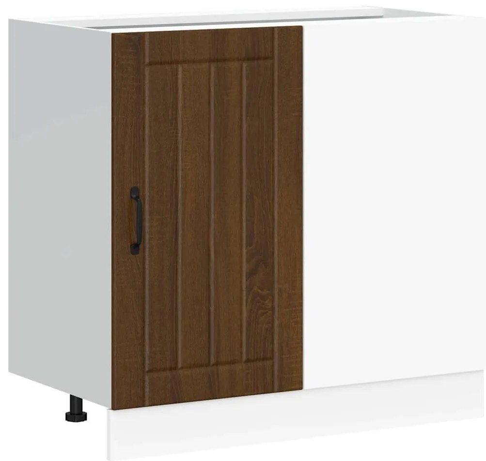 854315 vidaXL Долен кухненски шкаф, Lucca, кафяв дъб, инженерно дърво