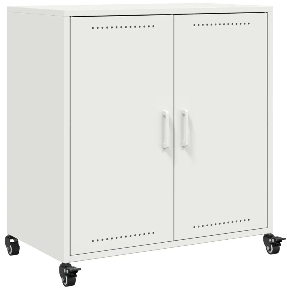 846661 vidaXL Бюфет, бял, 68x39x72 см, стомана