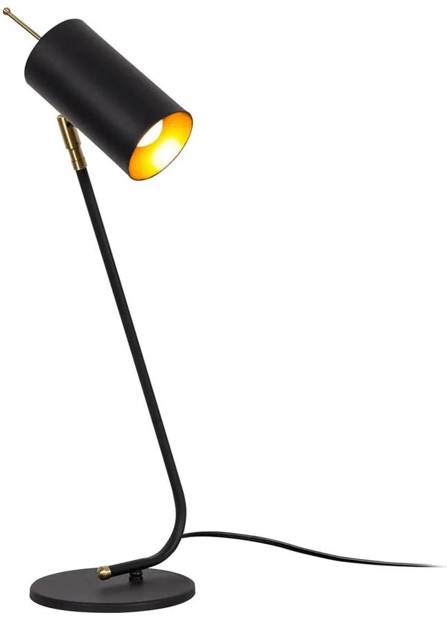 Настолна лампа с метален абажур в черно и златисто (височина 55 cm) Sivani – Opviq lights