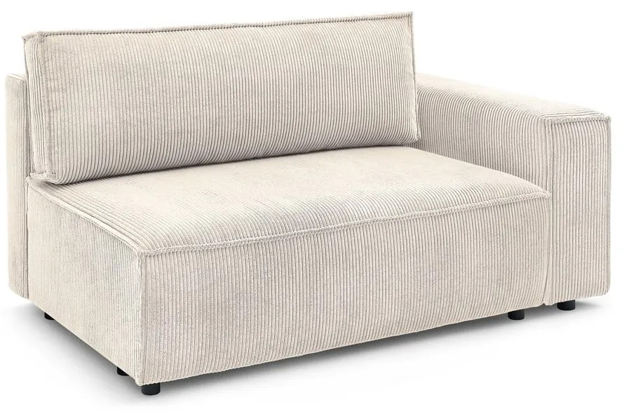 Кремав модул за диван от велур, десен ъгъл Nihad modular - Bobochic Paris