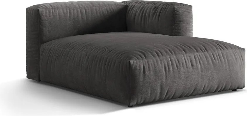 Сив кадифен модул за диван (десен ъгъл) Martina – Micadoni